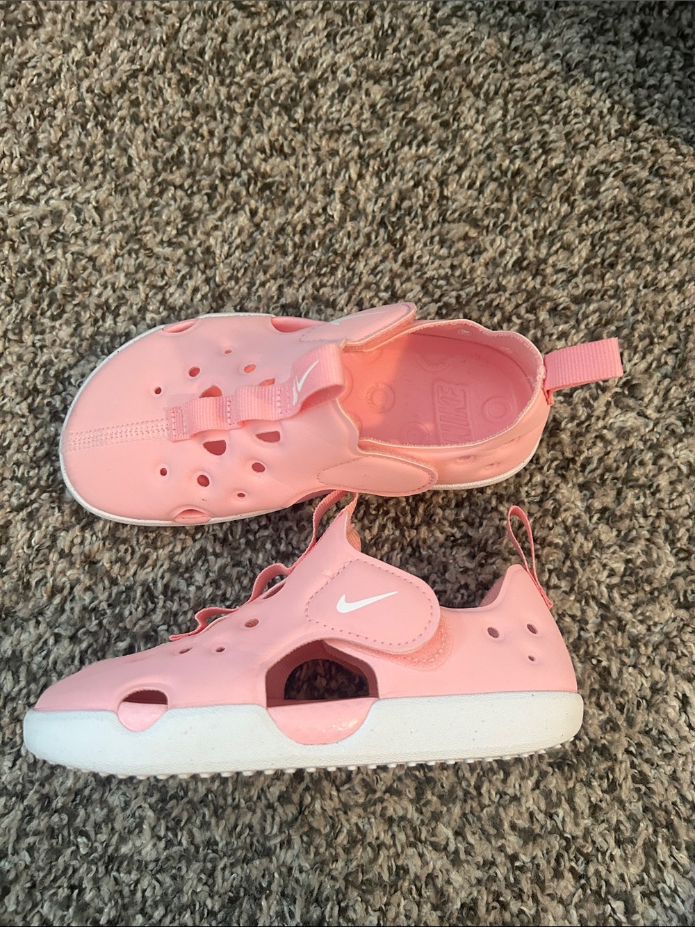 Nike Kids Pink Slip-On Water Shoes with White Sole